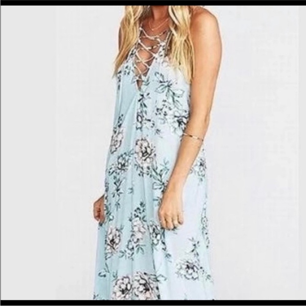 Show Me Your Mu Mu Lace Up Halter Long Maxi Sun Dress. size XS - Picture 5 of 9